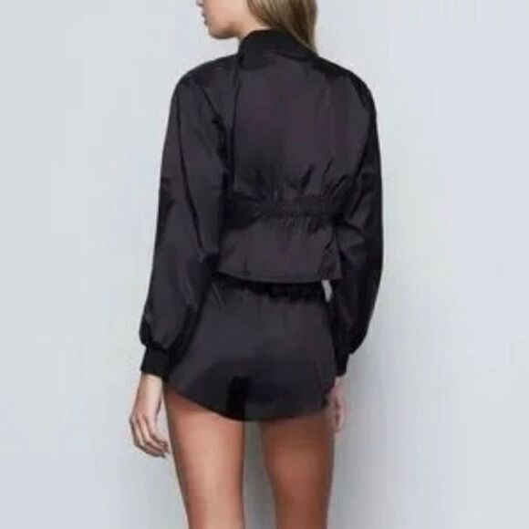 Good American sheer pleat black summer jacket 0 (xs) - Picture 2 of 4